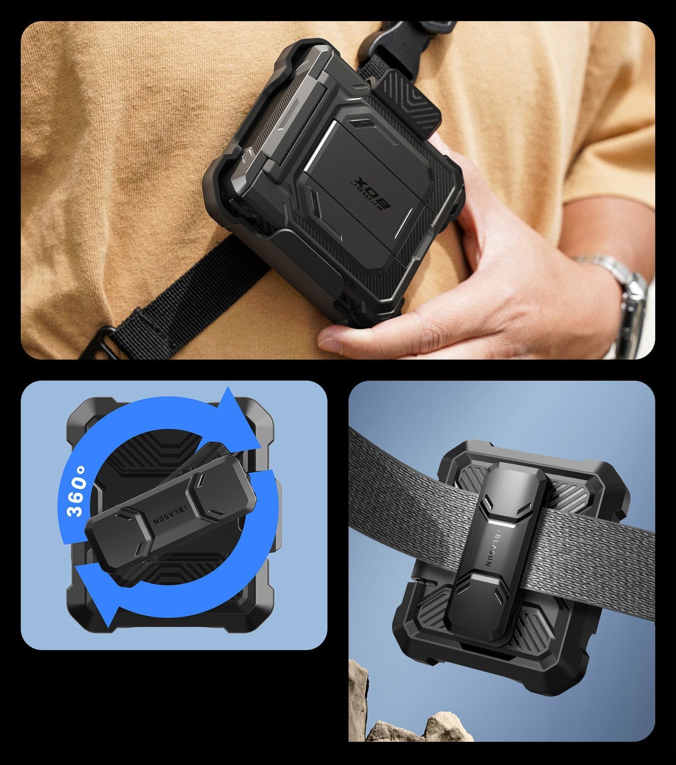 Handyhülle für Galaxy Z Flip7, Supcase i-Blason Armorbox BackSP, Schwarz