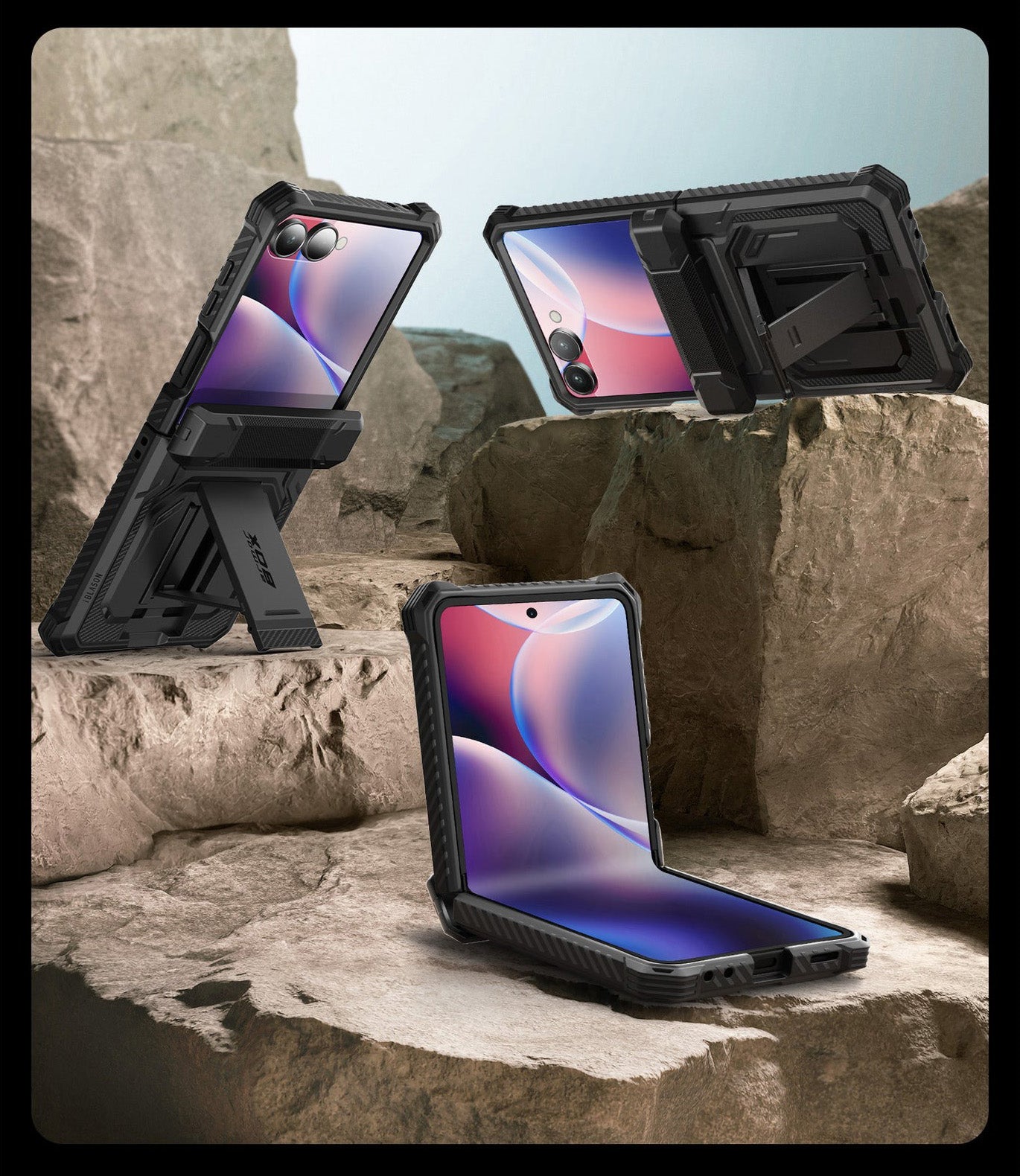 Handyhülle für Galaxy Z Flip7, Supcase i-Blason Armorbox BackSP, Schwarz