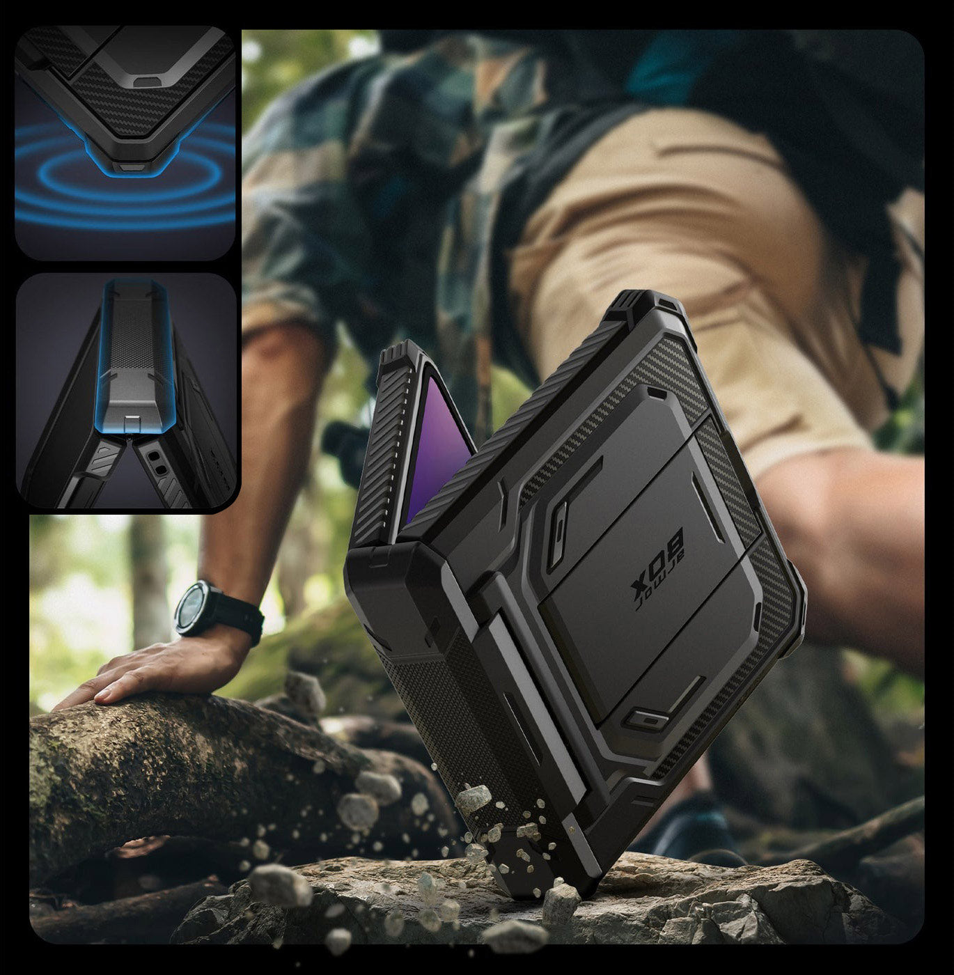 Handyhülle für Galaxy Z Flip7, Supcase i-Blason Armorbox BackSP, Schwarz
