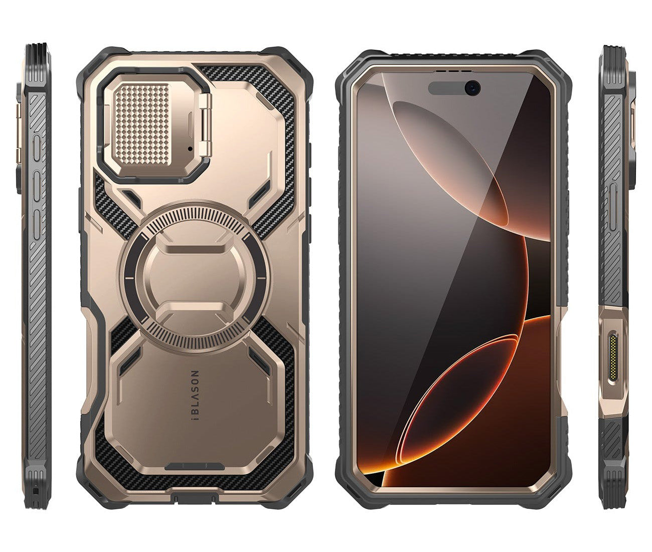 Handyhülle für iPhone 16 Pro Max, Supcase i-Blason Armorbox Mag SP (CC) mit MagSafe, Rosa Gold