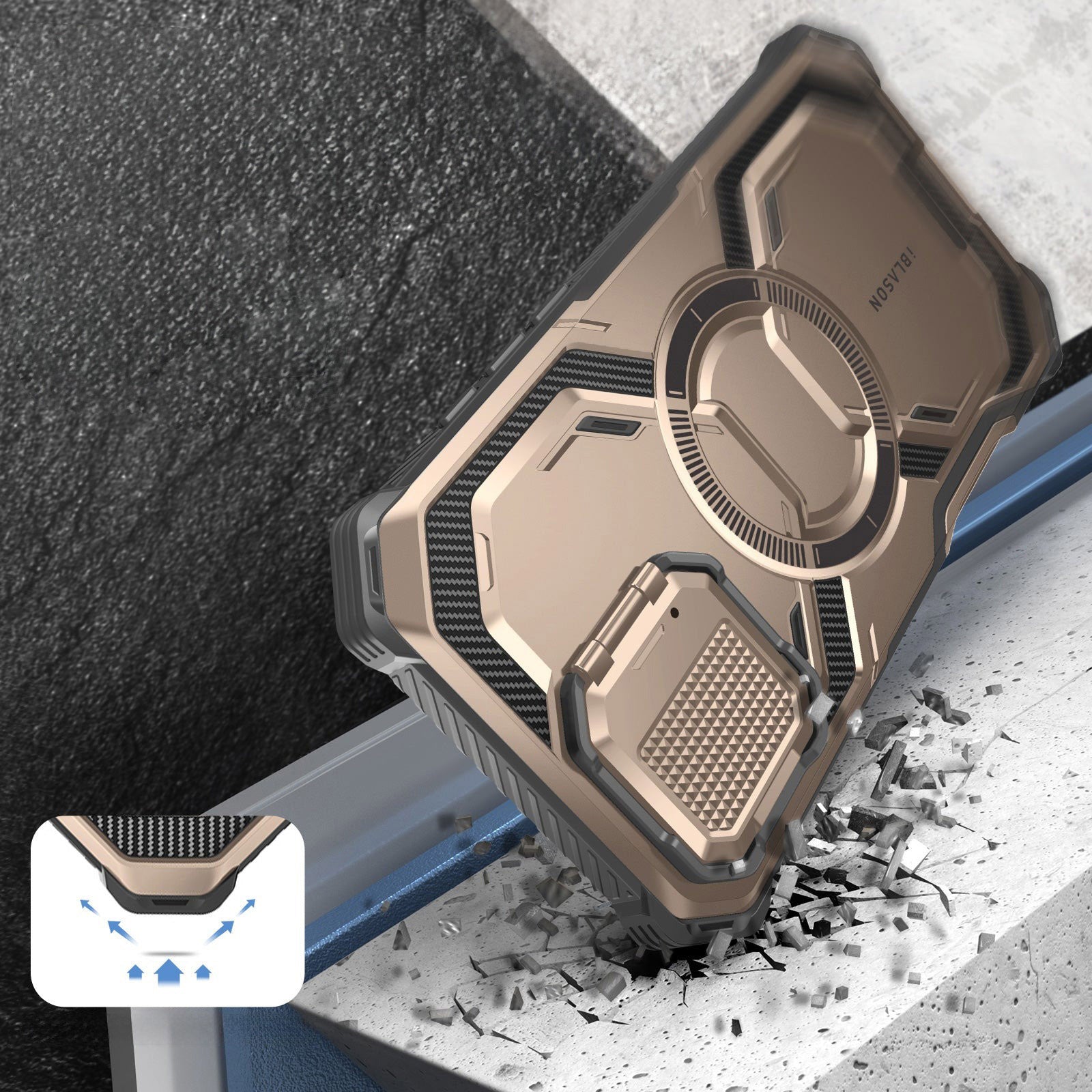 Handyhülle für iPhone 16 Pro Max, Supcase i-Blason Armorbox Mag SP (CC) mit MagSafe, Rosa Gold