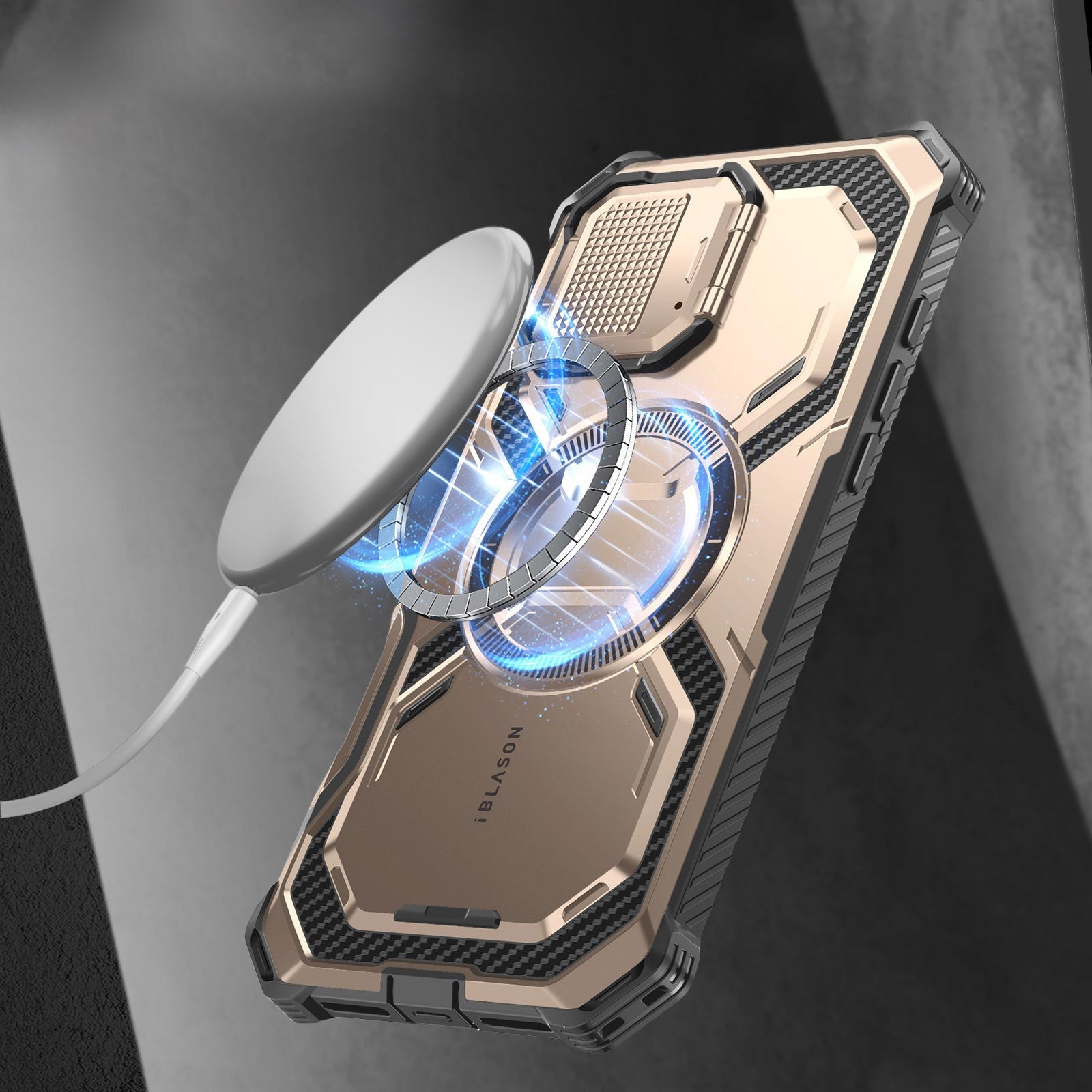 Handyhülle für iPhone 16 Pro Max, Supcase i-Blason Armorbox Mag SP (CC) mit MagSafe, Rosa Gold