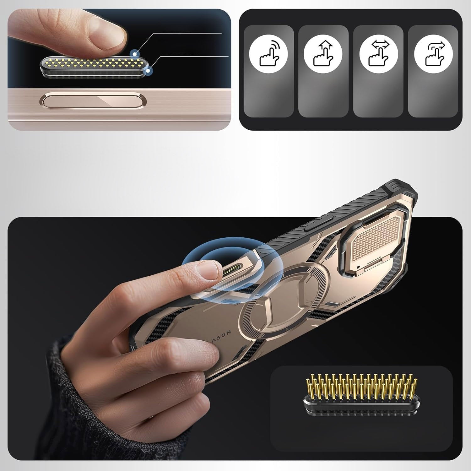 Handyhülle für iPhone 16 Pro Max, Supcase i-Blason Armorbox Mag SP (CC) mit MagSafe, Rosa Gold
