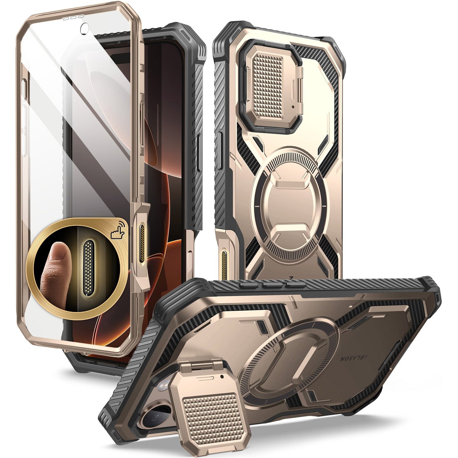 Handyhülle für iPhone 16 Pro Max, Supcase i-Blason Armorbox Mag SP (CC) mit MagSafe, Rosa Gold