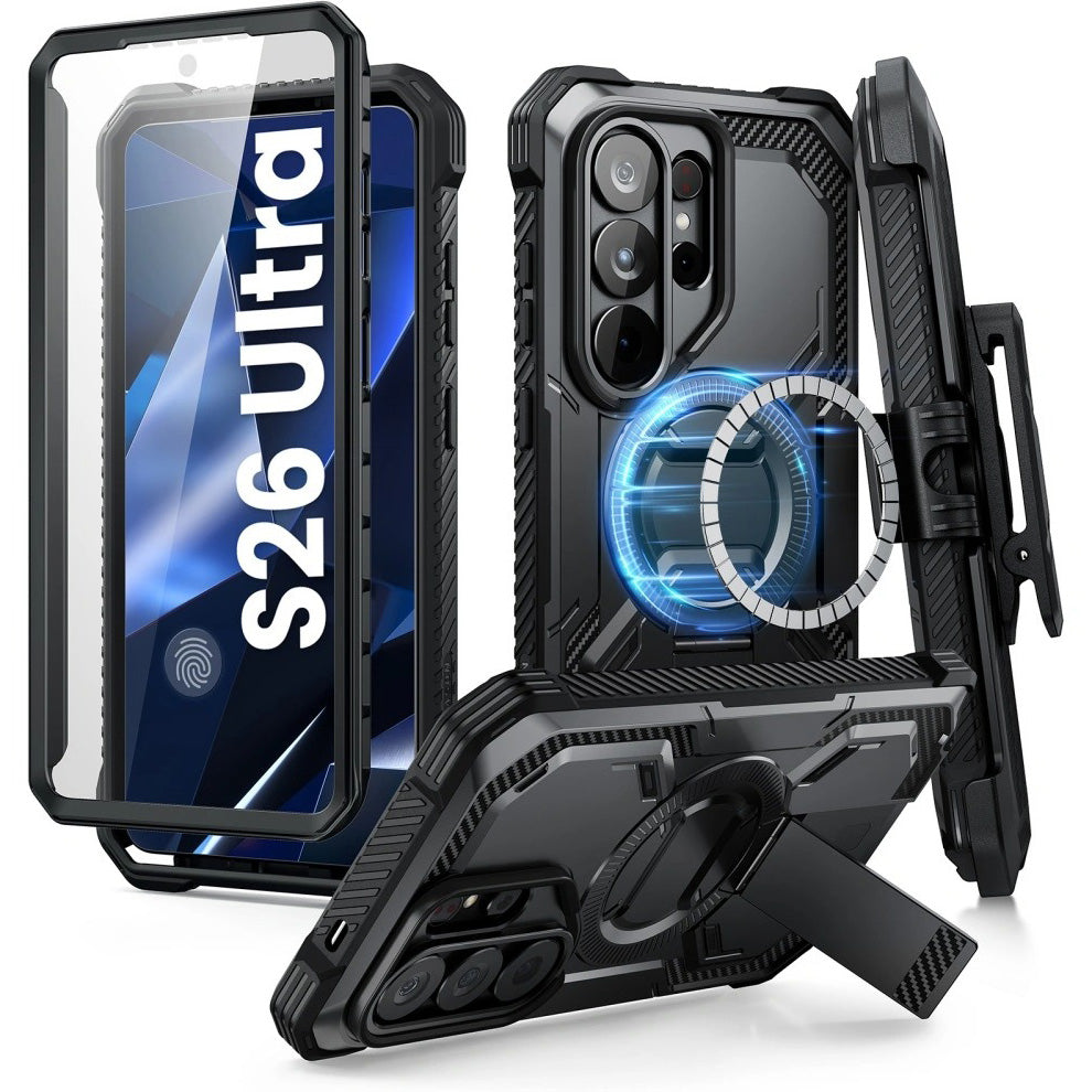 Handyhülle für Galaxy S26 Ultra, Supcase i-Blason Armorbox Mag KickStand Clip SP mit MagSafe, Schwarz