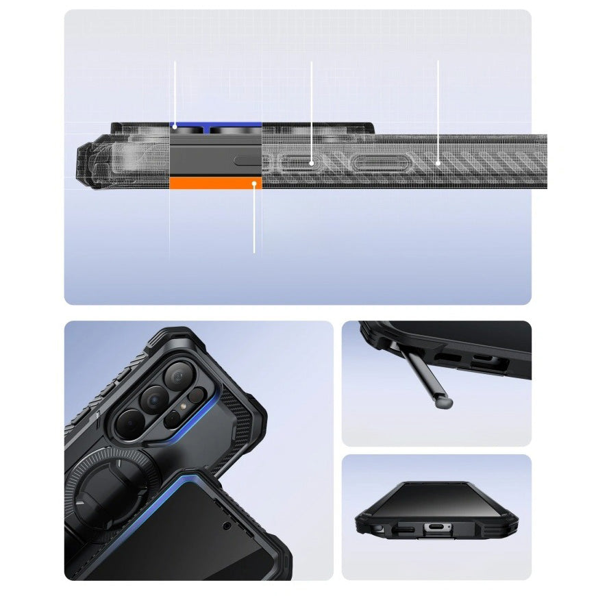 Handyhülle für Galaxy S26 Ultra, Supcase i-Blason Armorbox Mag KickStand Clip SP mit MagSafe, Schwarz
