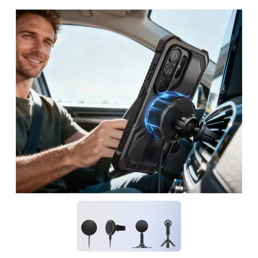 Handyhülle für Galaxy S26 Ultra, Supcase i-Blason Armorbox Mag KickStand Clip SP mit MagSafe, Schwarz