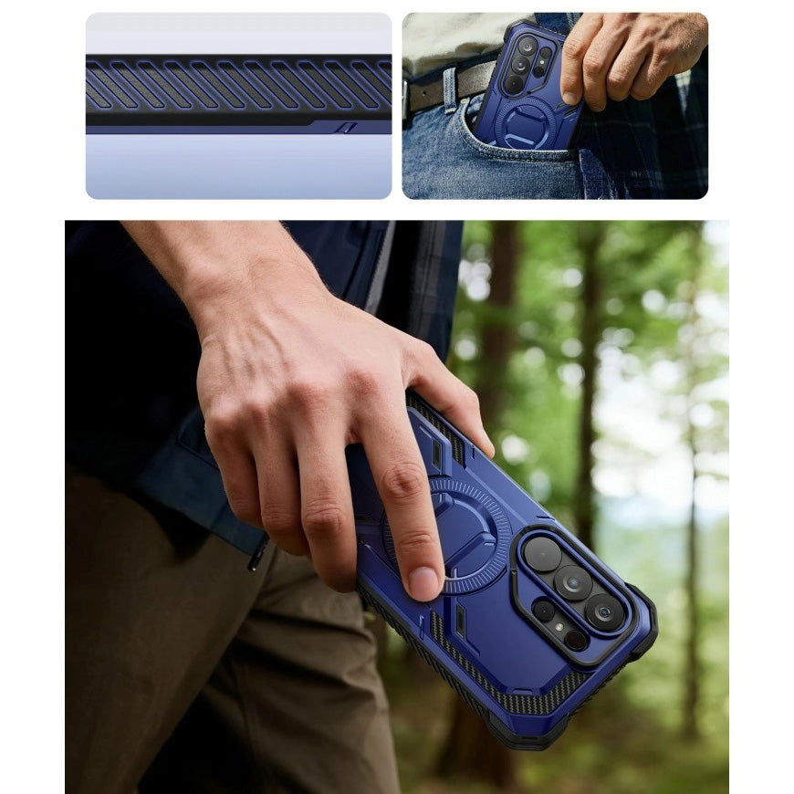 Handyhülle für Galaxy S26 Ultra, Supcase i-Blason Armorbox Mag KickStand Clip SP mit MagSafe, Dunkelblau