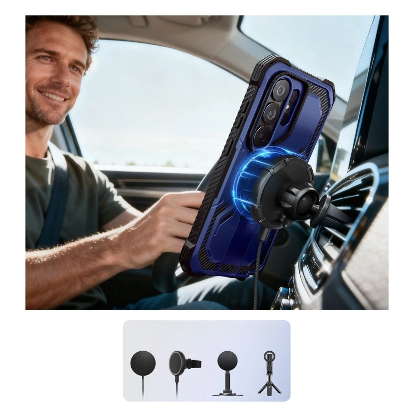 Handyhülle für Galaxy S26 Ultra, Supcase i-Blason Armorbox Mag KickStand Clip SP mit MagSafe, Dunkelblau