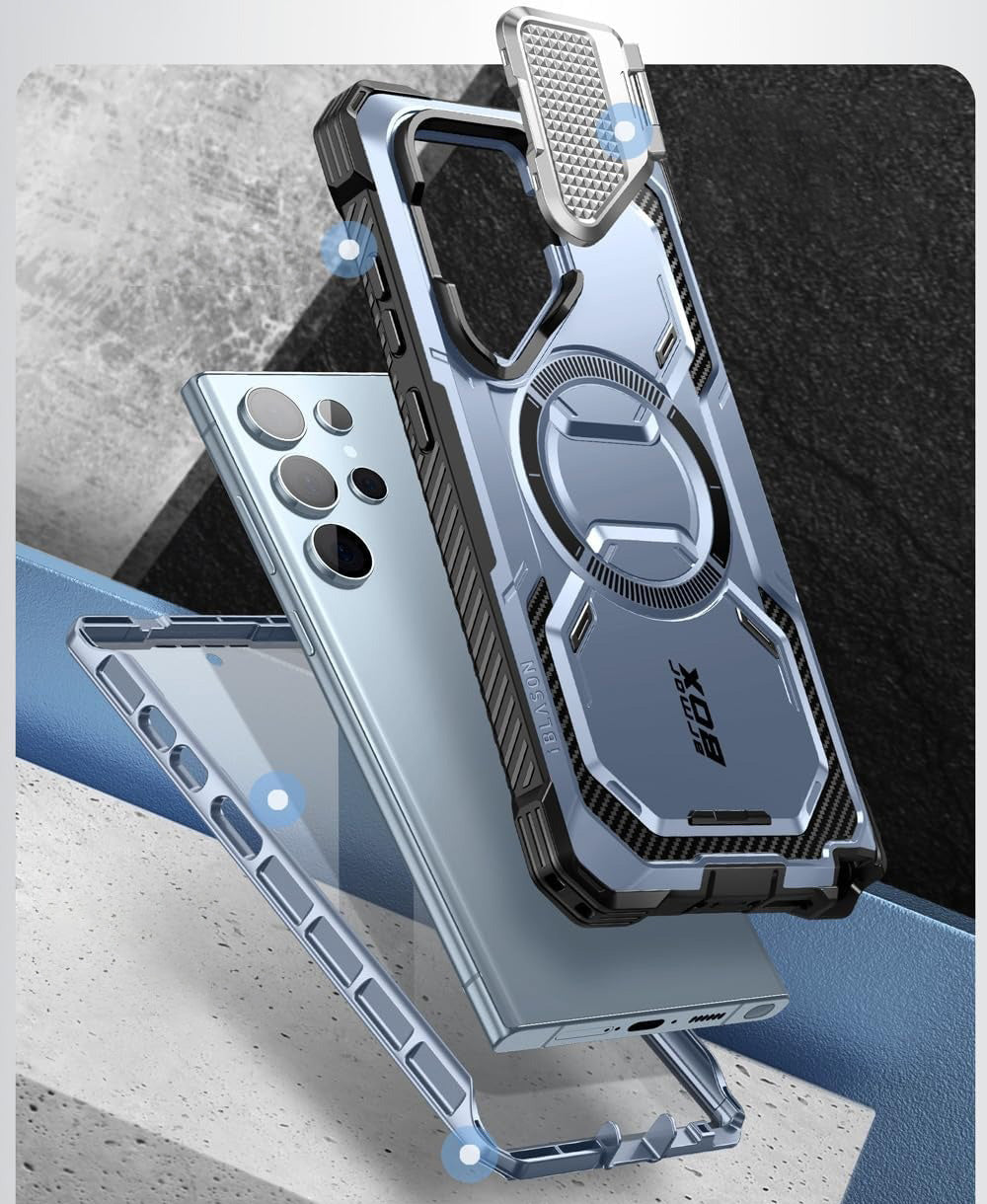 Schutzhülle für Galaxy S24 Ultra, Supcase i-Blason Armorbox Mag SP, Blau