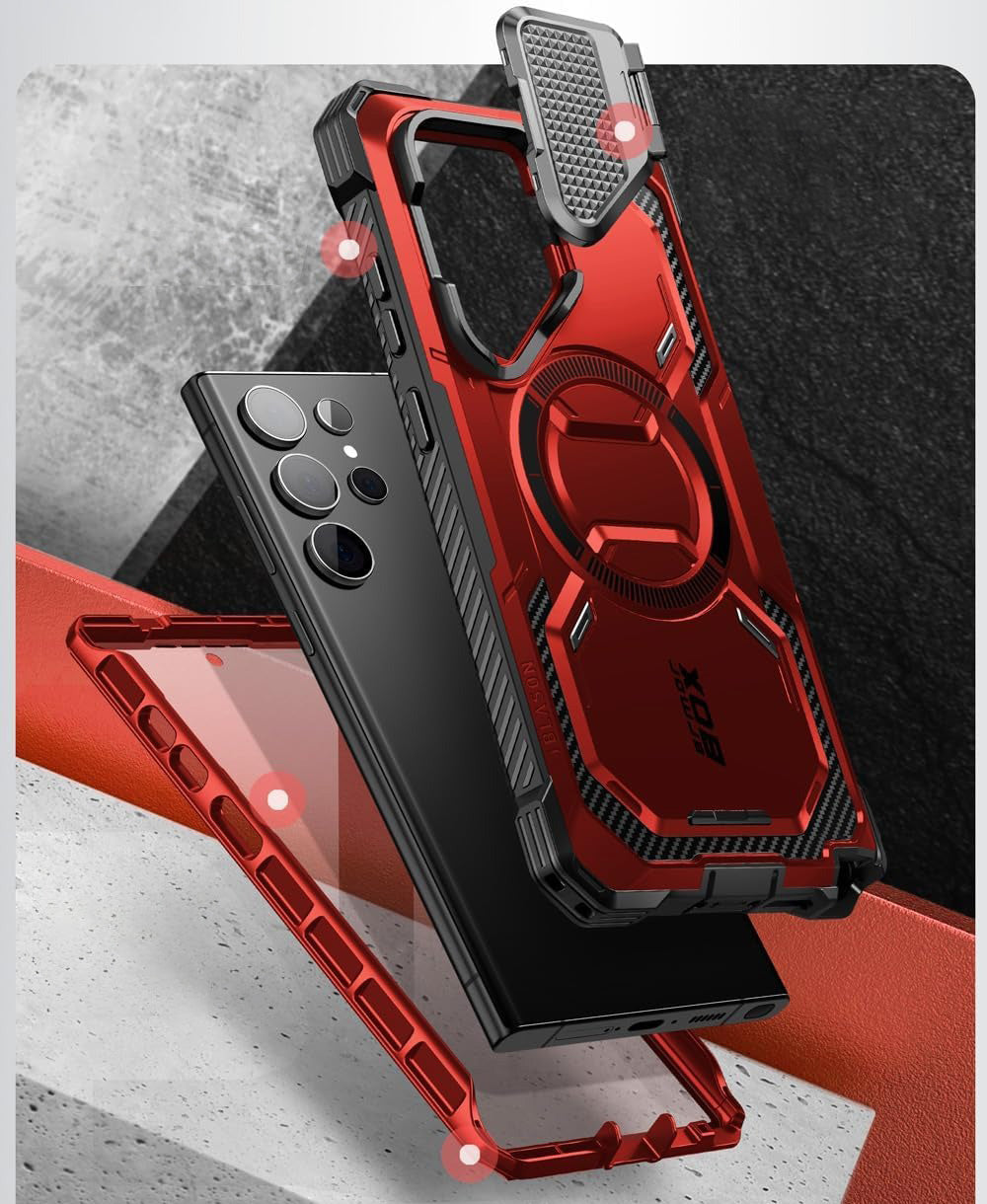 Schutzhülle für Galaxy S24 Ultra, Supcase i-Blason Armorbox Mag SP, Rot