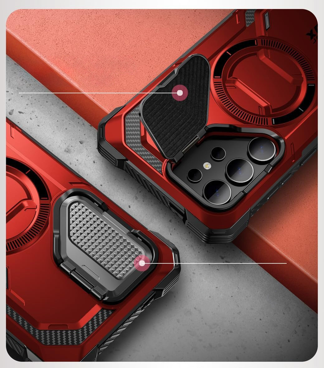 Schutzhülle für Galaxy S24 Ultra, Supcase i-Blason Armorbox Mag SP, Rot