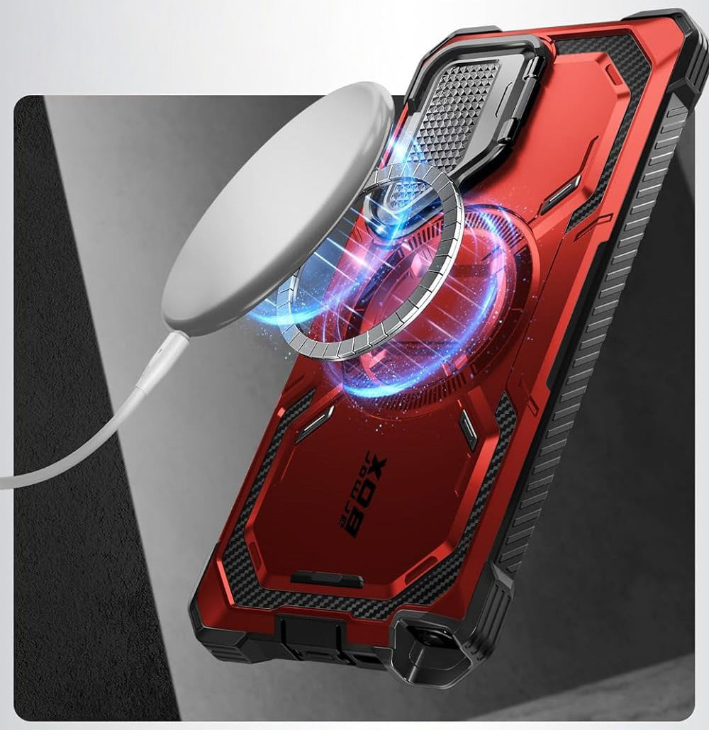 Schutzhülle für Galaxy S24 Ultra, Supcase i-Blason Armorbox Mag SP, Rot