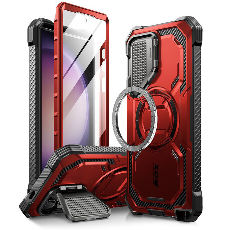Schutzhülle für Galaxy S24 Ultra, Supcase i-Blason Armorbox Mag SP, Rot