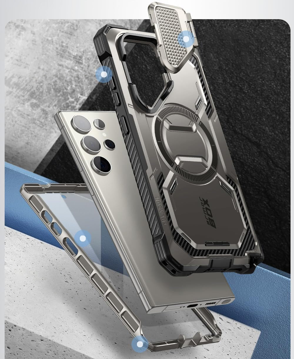 Schutzhülle für Galaxy S24 Ultra, Supcase i-Blason Armorbox Mag SP, Grau