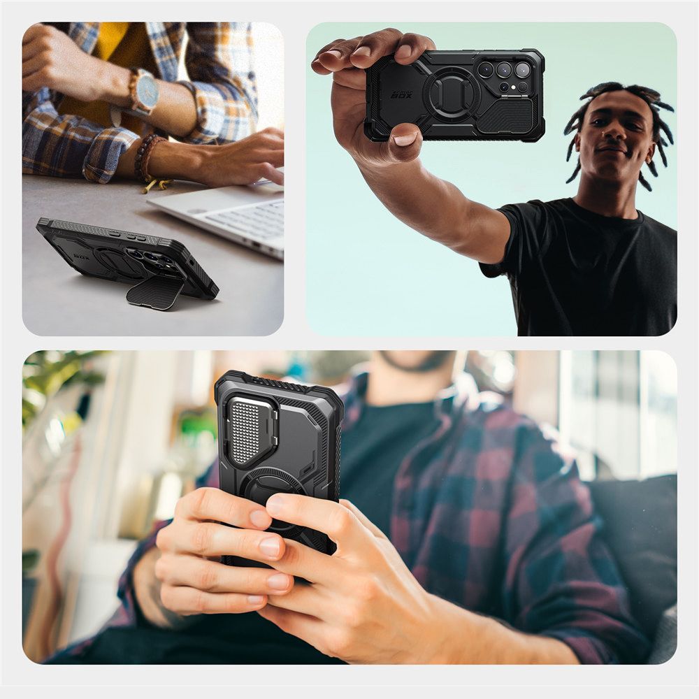Handyhülle für Galaxy S25 Ultra, Supcase i-Blason Armorbox Mag SP für MagSafe, Schwarz