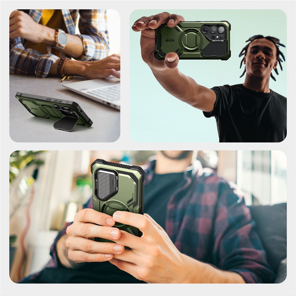 Handyhülle für Galaxy S25 Ultra, Supcase i-Blason Armorbox Mag SP für MagSafe, Grün