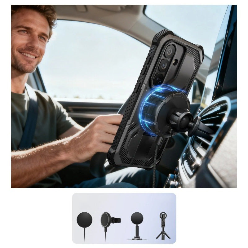 Handyhülle für Galaxy S26, Supcase i-Blason Armorbox Mag KickStand SP mit MagSafe, Schwarz