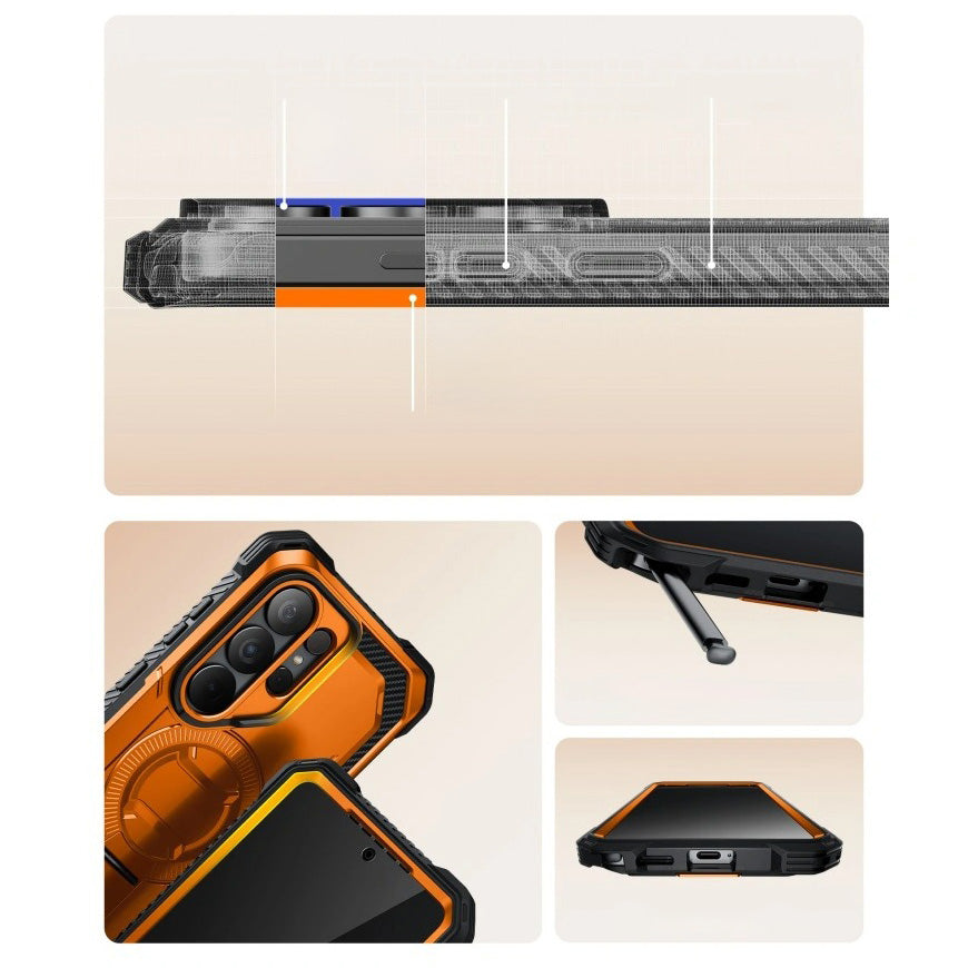 Handyhülle für Galaxy S26 Ultra, Supcase i-Blason Armorbox Mag KickStand SP mit MagSafe, Orange