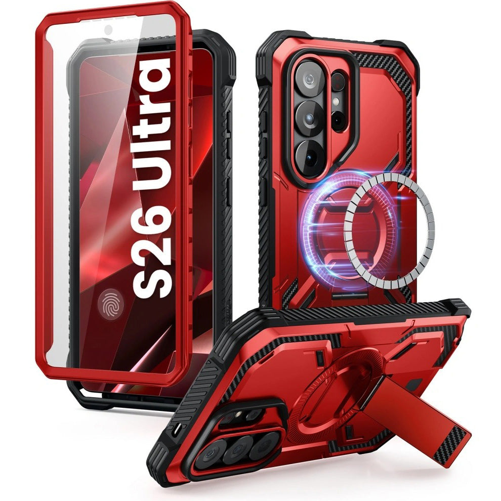 Handyhülle für Galaxy S26 Ultra, Supcase i-Blason Armorbox Mag KickStand SP mit MagSafe, Rot