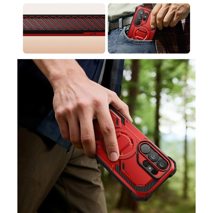Handyhülle für Galaxy S26 Ultra, Supcase i-Blason Armorbox Mag KickStand SP mit MagSafe, Rot