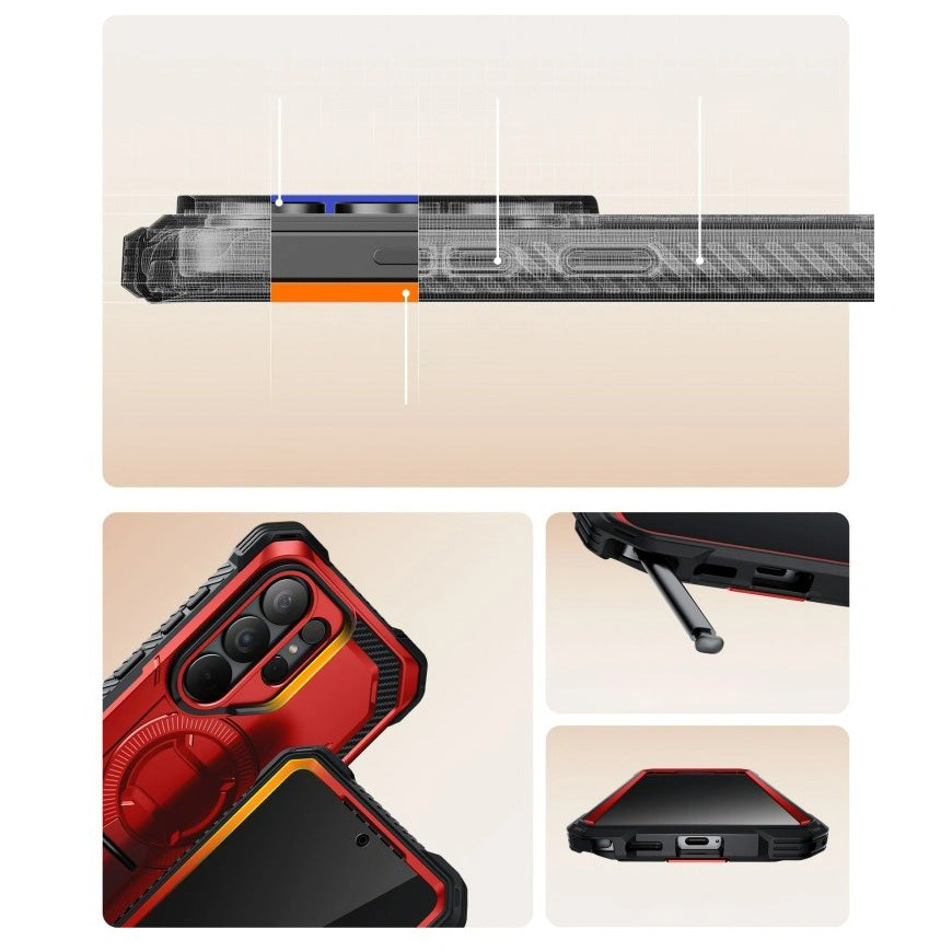 Handyhülle für Galaxy S26 Ultra, Supcase i-Blason Armorbox Mag KickStand SP mit MagSafe, Rot