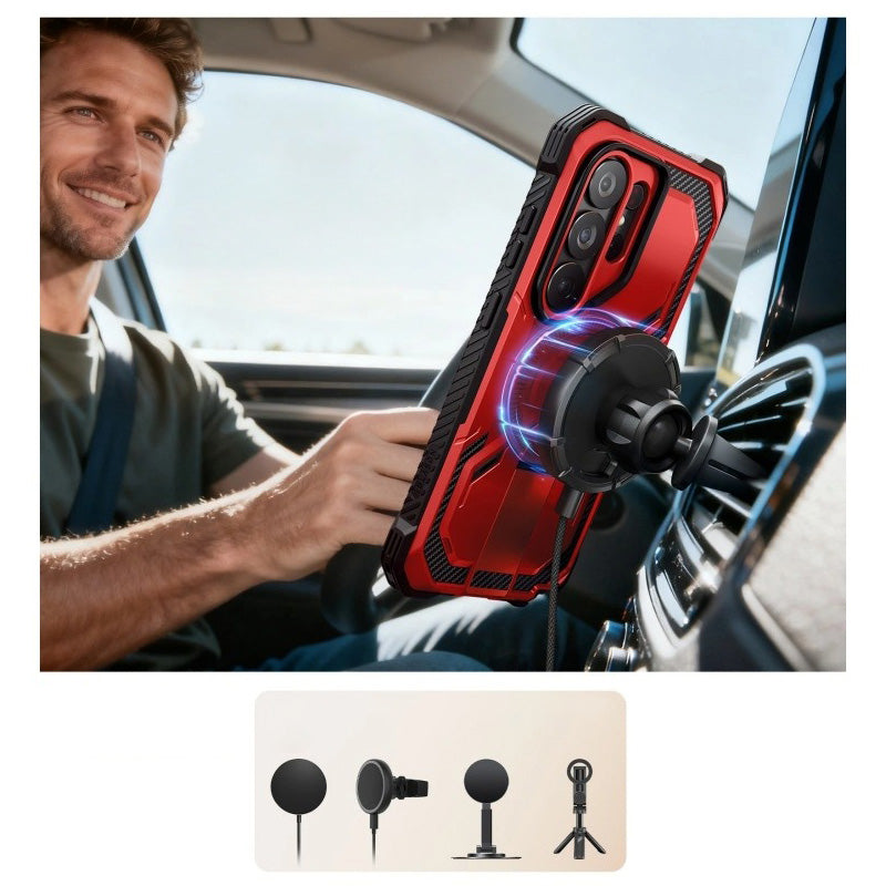 Handyhülle für Galaxy S26 Ultra, Supcase i-Blason Armorbox Mag KickStand SP mit MagSafe, Rot