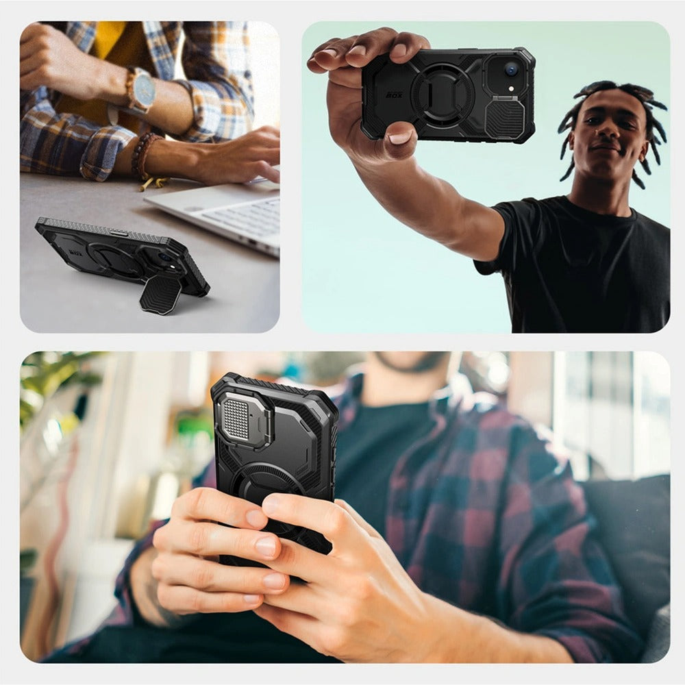 Handyhülle für iPhone 17e / 16e, Supcase i-Blason Armorbox Mag SP mit MagSafe, Schwarz