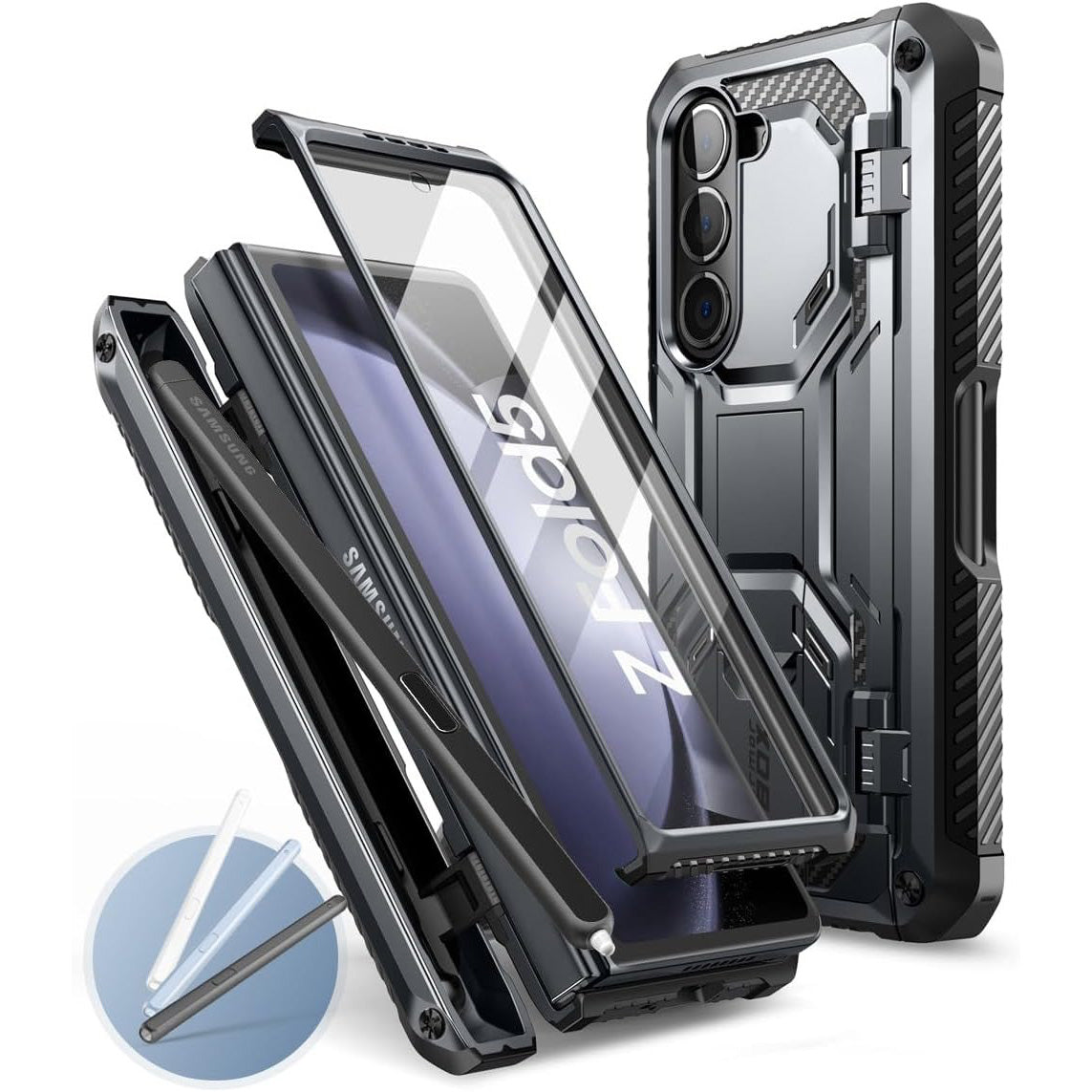 Schutzhülle Supcase i-Blason Armorbox Pen SP für Galaxy Z Fold5, Schwarz