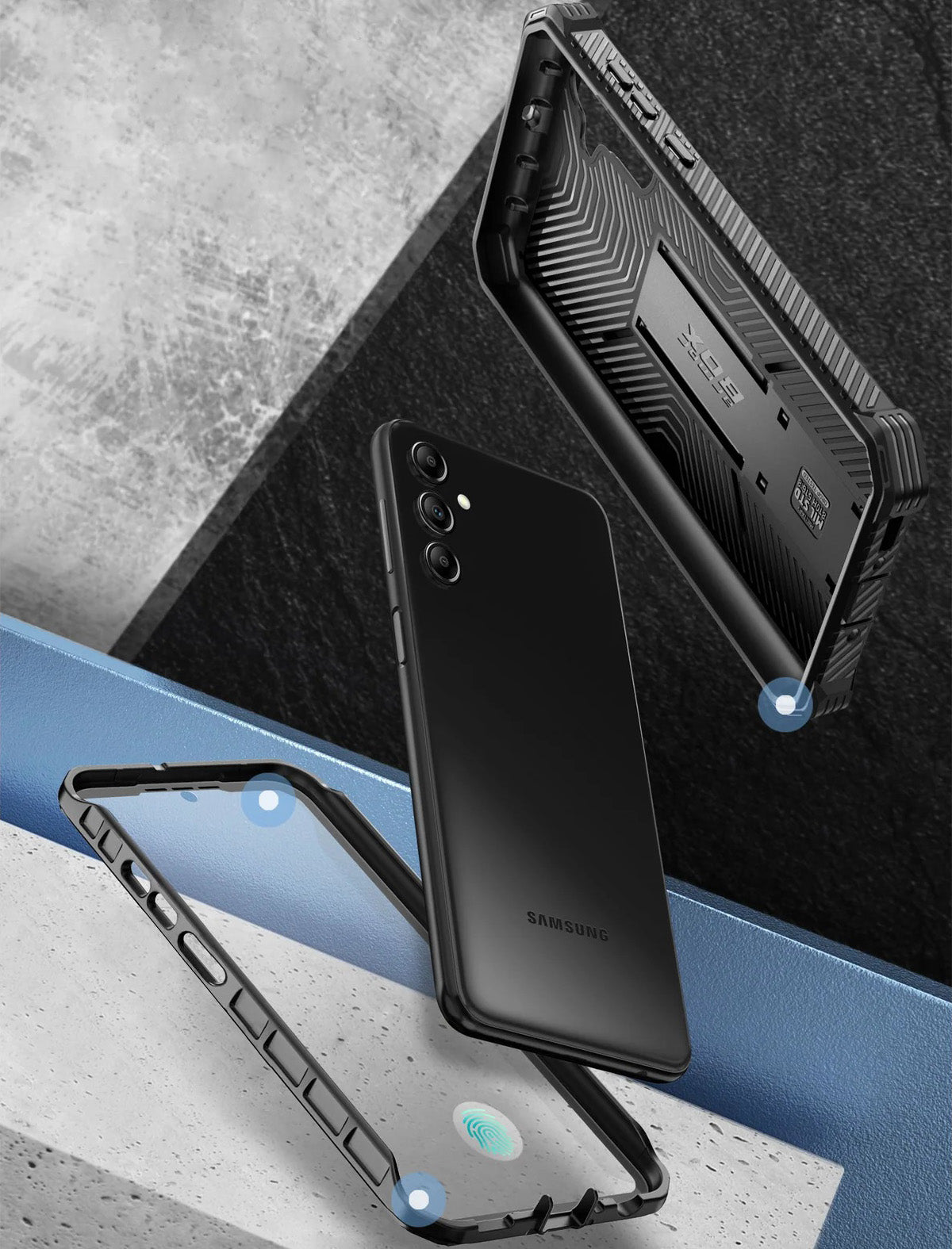Schutzhülle Supcase i-Blason Armorbox SP für Galaxy S23 FE 5G, Schwarz