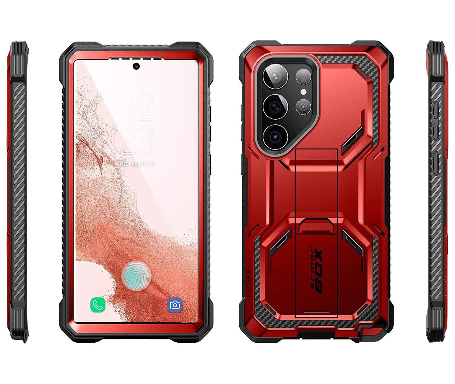 Schutzhülle Supcase i-Blason Armorbox SP+noSP für Galaxy S23 Ultra 5G, Rot
