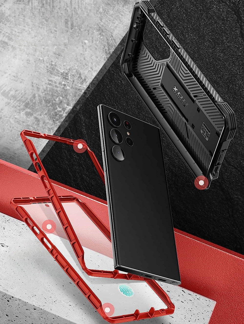 Schutzhülle Supcase i-Blason Armorbox SP+noSP für Galaxy S23 Ultra 5G, Rot