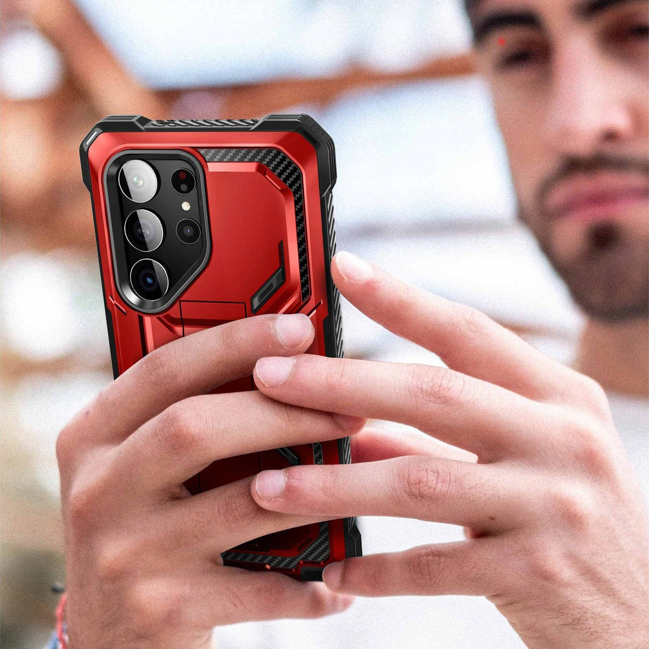 Schutzhülle Supcase i-Blason Armorbox SP+noSP für Galaxy S23 Ultra 5G, Rot