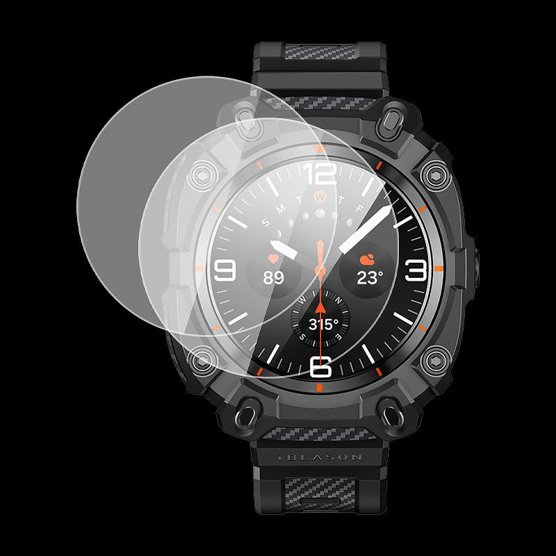 Schutzhülle mit Armband + 2x Glas für Galaxy Watch Ultra 47mm, Supcase i-Blason ArmorBox, Schwarz