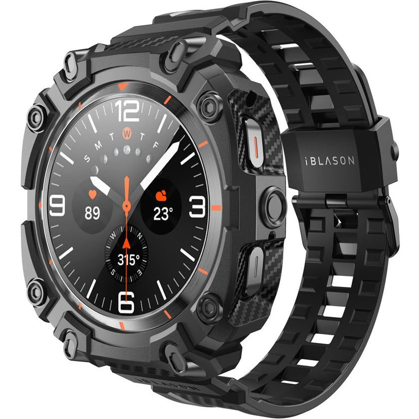 Schutzhülle mit Armband + 2x Glas für Galaxy Watch Ultra 47mm, Supcase i-Blason ArmorBox, Schwarz