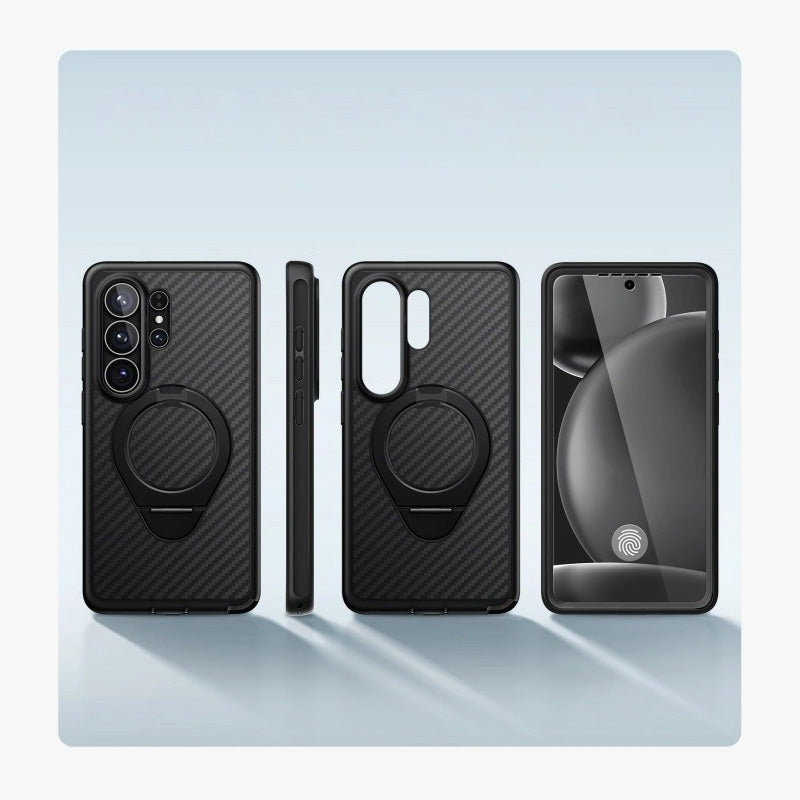 Handyhülle für Galaxy S26 Ultra, Supcase i-Blason Cosmo Mag RingStand Aramid SP mit MagSafe, Schwarz mit Kohlefaser