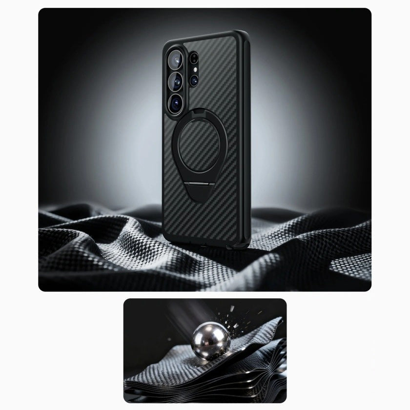 Handyhülle für Galaxy S26 Ultra, Supcase i-Blason Cosmo Mag RingStand Aramid SP mit MagSafe, Schwarz mit Kohlefaser