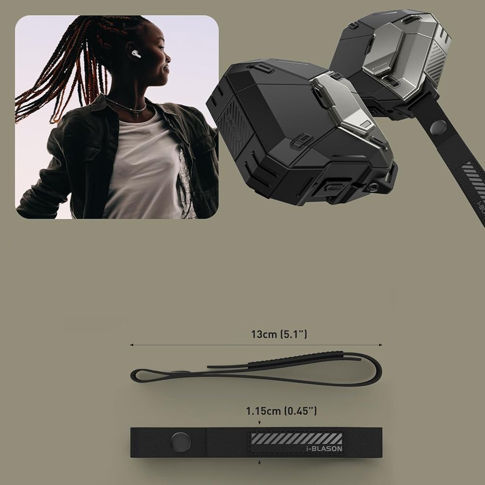 Schutzhülle für AirPods 5 / 4, Supcase i-Blason Matrix mit MagSafe, Schwarz-Silbern