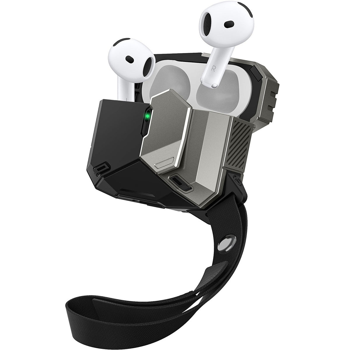 Schutzhülle für AirPods 5 / 4, Supcase i-Blason Matrix mit MagSafe, Schwarz-Silbern