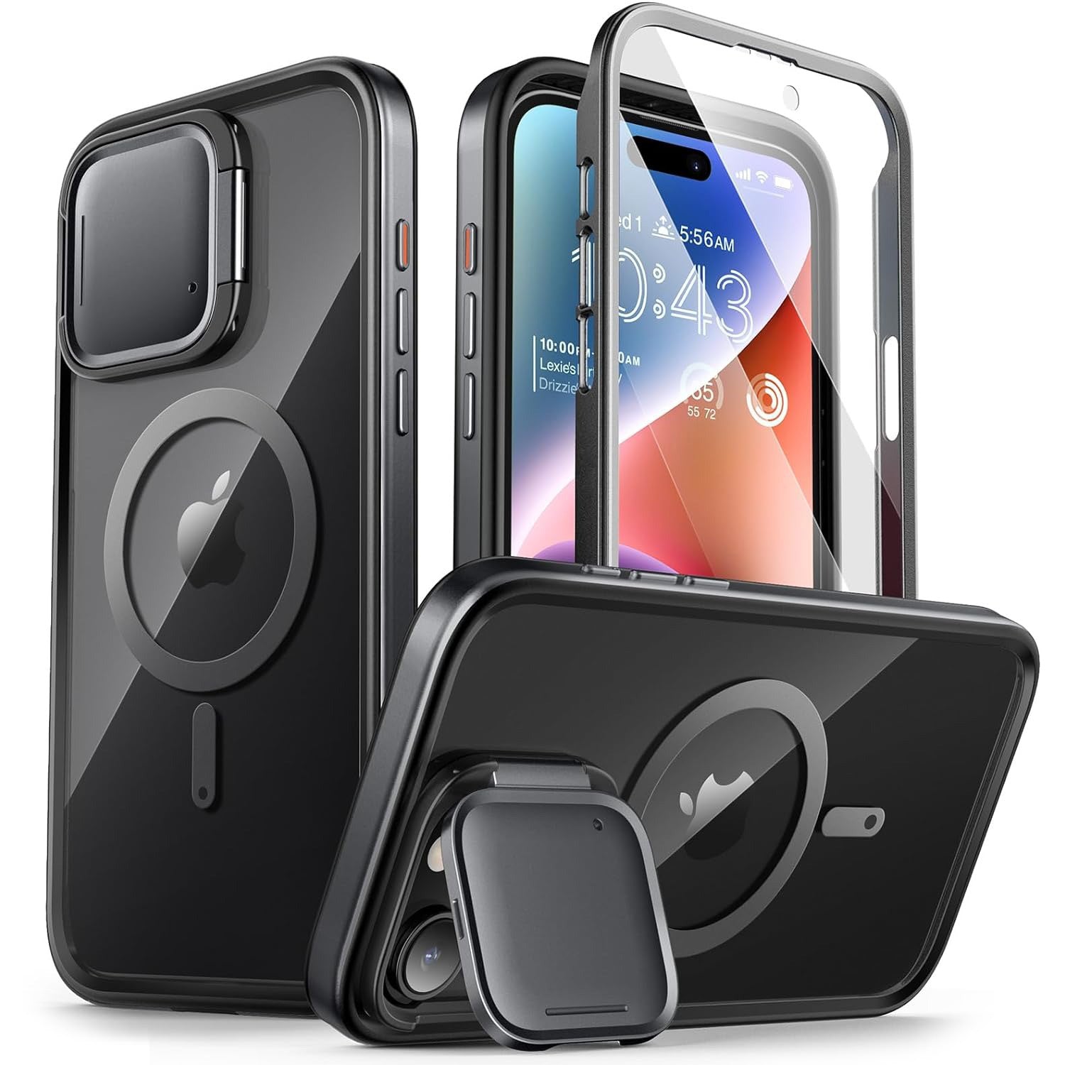 Schutzhülle für iPhone 15 Pro Max, Supcase i-Blason Shield Mag SP für MagSafe, Schwarz/Transparent