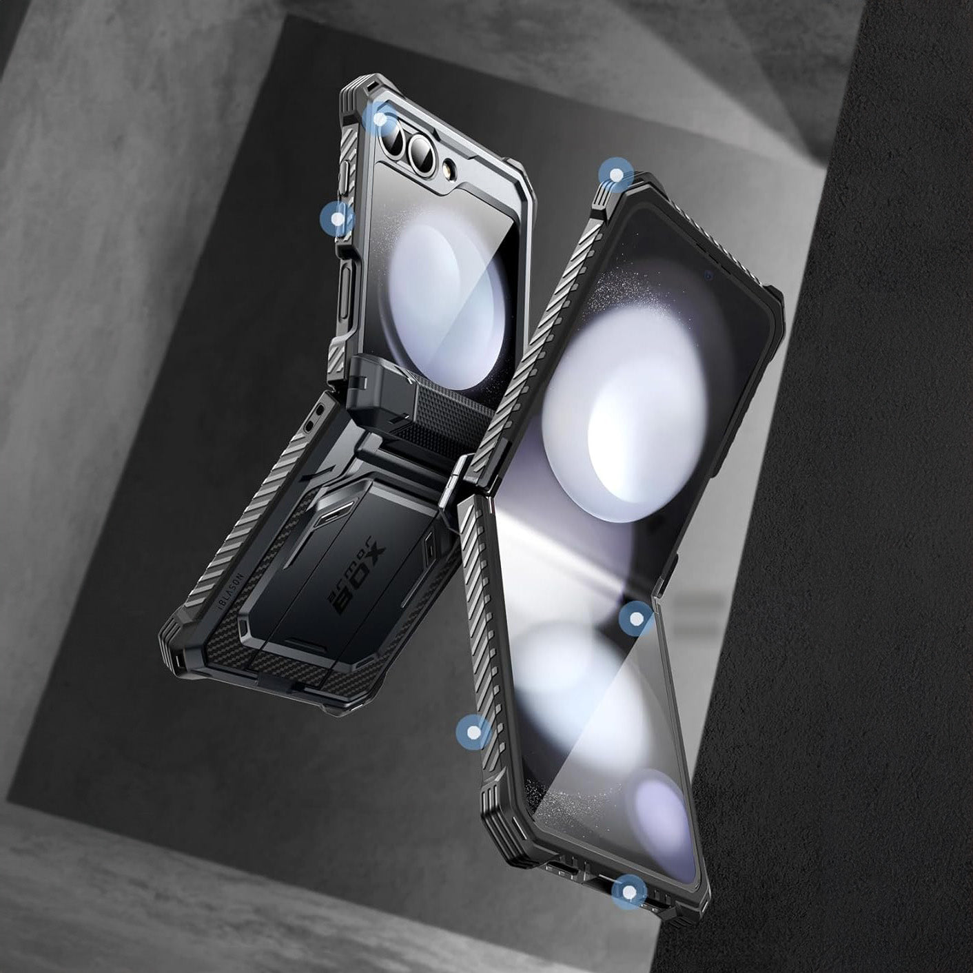 Handyhülle für Galaxy Z Flip7 FE / Z Flip6, Supcase i-Blason Armorbox BackSP, Schwarz