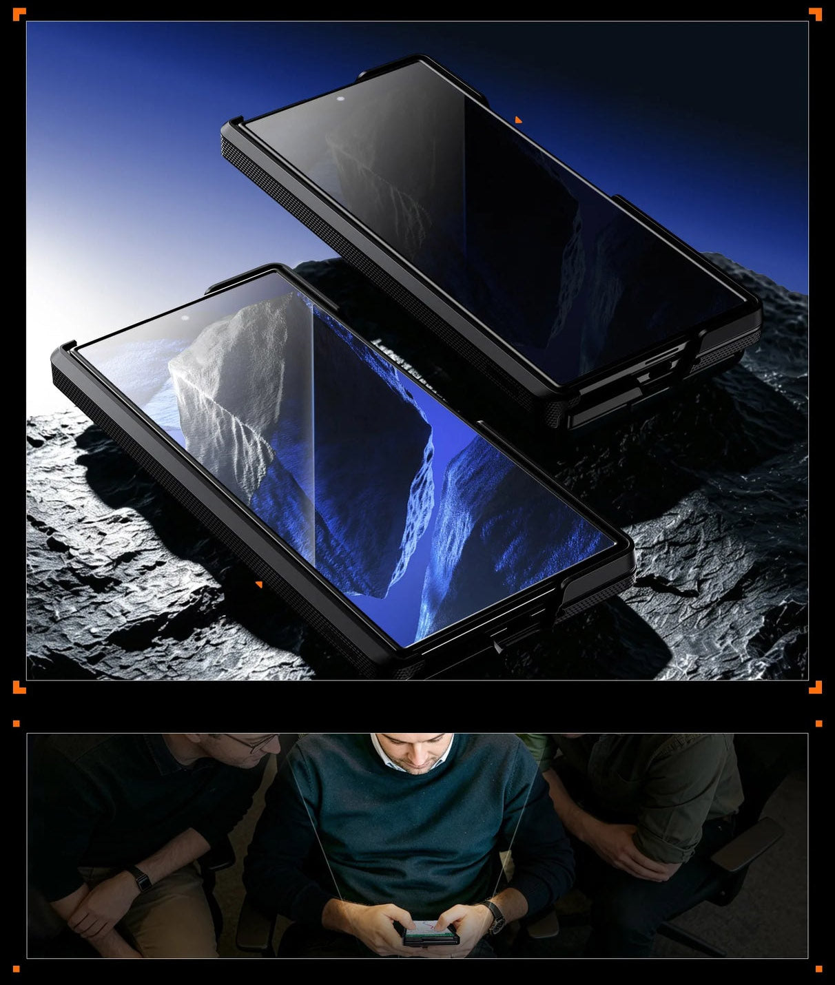 Handyhülle + 9H Glas + Sichtschutzglas für Galaxy Z Fold8 Ultra / Fold7, Supcase UB Aero mit MagSafe, Schwarz
