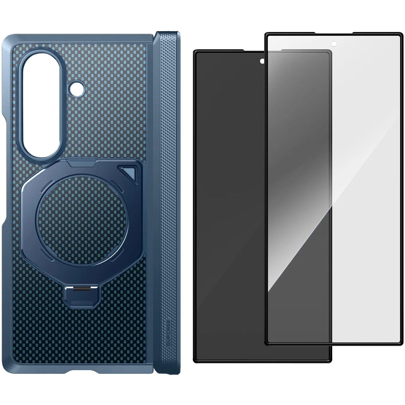 Handyhülle + 9H Glas + Sichtschutzglas für Galaxy Z Fold8 Ultra / Fold7, Supcase UB Aero mit MagSafe, Blau
