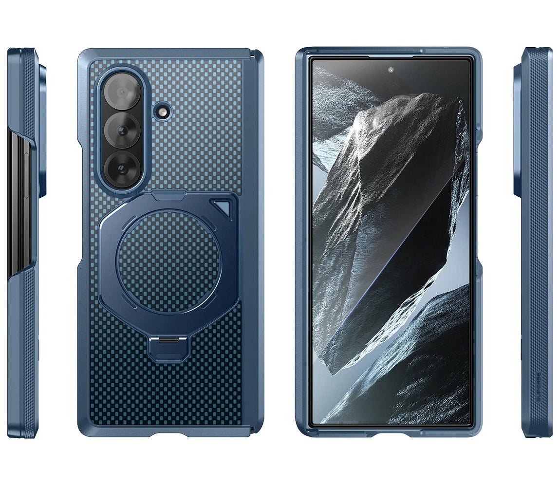 Handyhülle + 9H Glas + Sichtschutzglas für Galaxy Z Fold8 Ultra / Fold7, Supcase UB Aero mit MagSafe, Blau