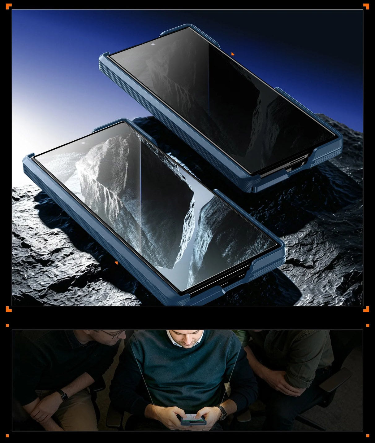 Handyhülle + 9H Glas + Sichtschutzglas für Galaxy Z Fold8 Ultra / Fold7, Supcase UB Aero mit MagSafe, Blau