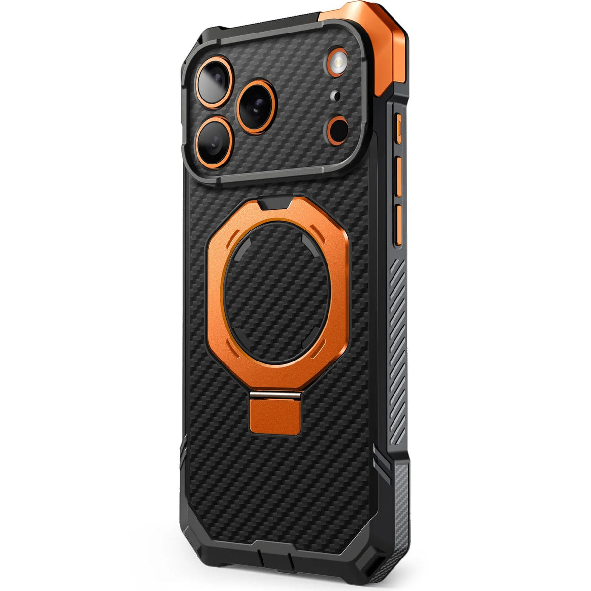 Handyhülle für iPhone 18 Pro Max / 17 Pro Max, Supcase UB Grip Mag (CC) mit MagSafe, Schwarz-Orange (9/11)