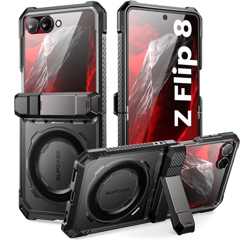 Handyhülle für Galaxy Z Flip8, Supcase UB Grip Mag mit MagSafe, Schwarz und Transparent