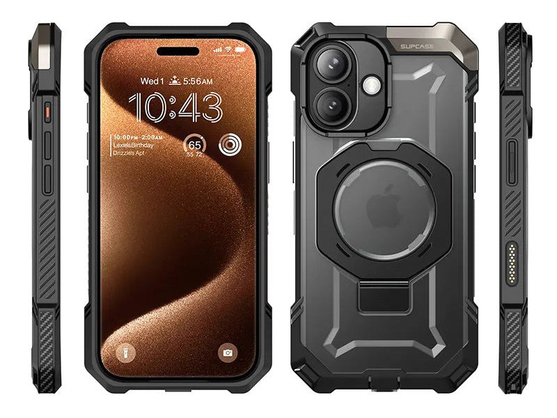 Handyhülle für iPhone 17, Supcase UB Grip Mag mit MagSafe (CC), Schwarz-Transparent