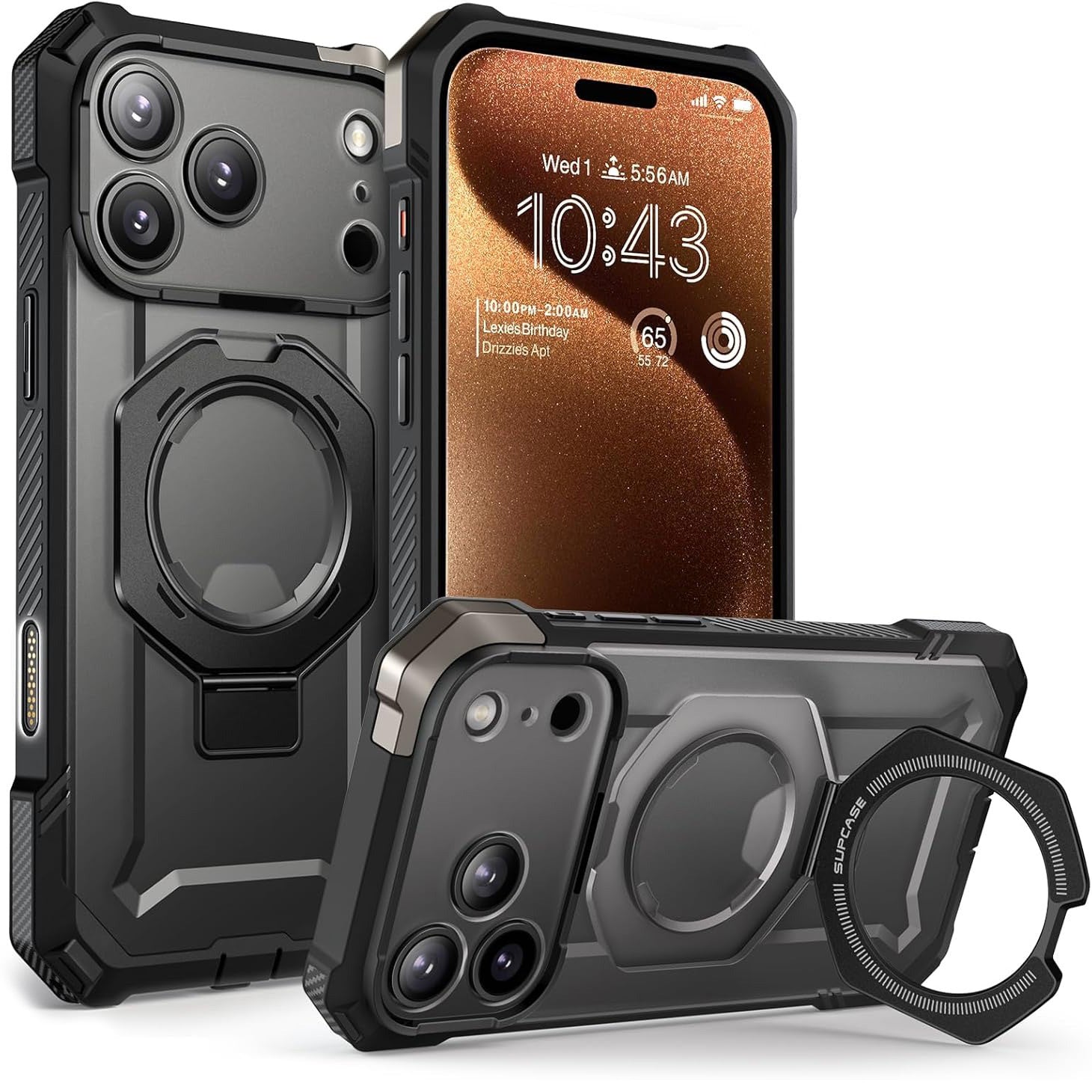 Handyhülle für iPhone 17 Pro, Supcase UB Grip Mag mit MagSafe (CC), Schwarz-Transparent