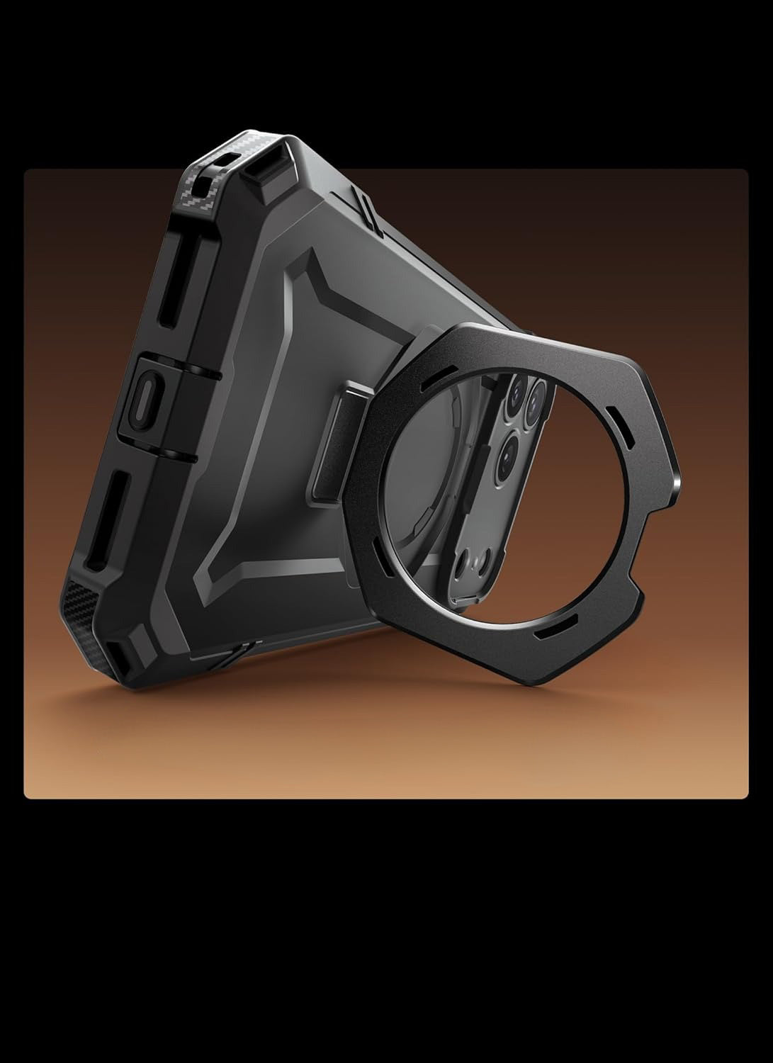 Handyhülle für iPhone 17 Pro, Supcase UB Grip Mag mit MagSafe (CC), Schwarz-Transparent